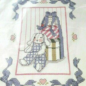 Cross Stitch Kit Banar Designs Bunny With Stack Boxes Counted Vintage Baby Room